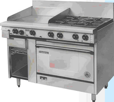 Goldstein PF24G428 4 Open Burner With 610mm Griddle Gas Static Oven Range