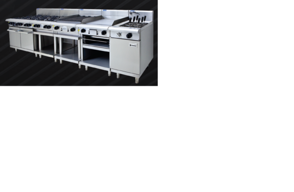 LUUS CS-6B3P 6 x Open Burner Cooktop With 300 Griddle Plate - Image 3