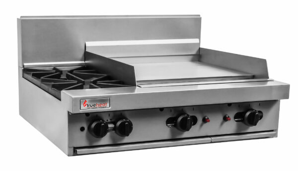 Trueheat RCT9-2-6G-NG & RCSTD9 2 Open Burner & 600mm Griddle Gas Cooktop on Stand - Image 2