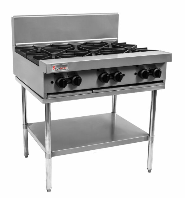 Trueheat RCT9-6-NG & RCSTD9 6 Open Burner Gas Cooktop On Stand